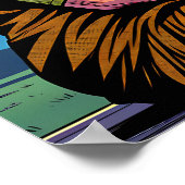 Ältere Frauen meditieren unter dem Mond Poster (Ecke)