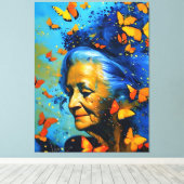 Ältere Frauen mit Schmetterlingen Leinwanddruck (Insitu (Holzboden))