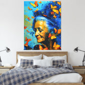 Ältere Frauen mit Schmetterlingen Leinwanddruck (Insitu (Schlafzimmer))