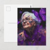 Ältere Frauen mit Schmetterlingen Postkarte (Vorne/Hinten)