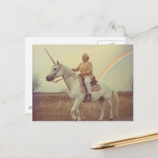 Ältere Frauen Reiten Postkarte (Vorderseite/Rückseite Beispiel)