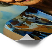 Ältere Frauen und blaue Schmetterlinge Poster (Ecke)