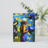 Ältere Frauen und Schmetterlinge Postkarte (Stehend Vorderseite)
