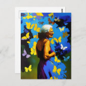 Ältere Frauen und Schmetterlinge Postkarte (Vorne/Hinten)
