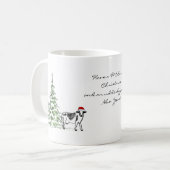 Ältere frohe Weihnachts-Kuh-Tasse Kaffeetasse (Vorderseite Links)