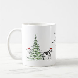 Ältere frohe Weihnachts-Kuh-Tasse Kaffeetasse
