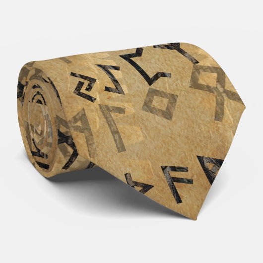 Ältere Futhark gewundene Kunst auf hölzerner Krawatte (Gerollt)