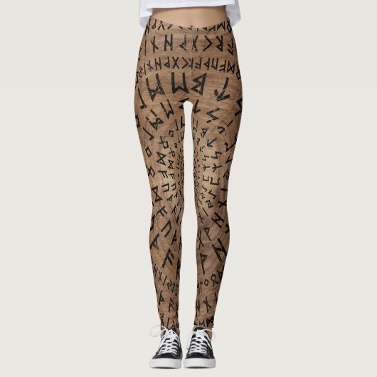 Ältere Futhark Rundschreiben-Zusammensetzung Leggings (Vorderseite)