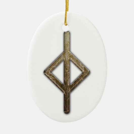 Ältere Futhark Rune Jera Keramik Ornament (Vorne)