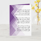 Ältere Gedichte mit Lila Abstrakten Grenzen erhalt Karte (Gelbe Blume)