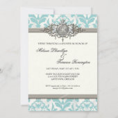 Ältere gestresste Damaskus Silberblende sehen Hoch Einladung (Rückseite)