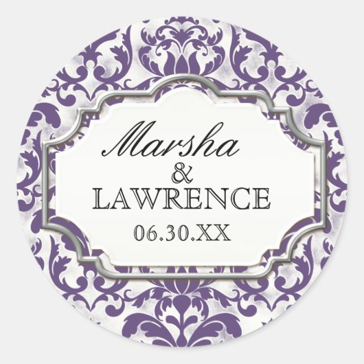 Ältere gestresste Damaskus Silberblende sehen Hoch Runder Aufkleber (Vorderseite)