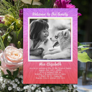 Ältere Girl-Foto-Adoption Geburtstagsvorlage Einladung