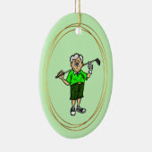 Ältere graue Haare Male Golfer Keramik Ornament (Rechts)