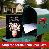 Ältere Großtochter Valentinstag Bouquet der Liebe Karte