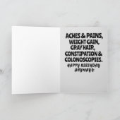 ÄLTERE Grußkarte: COLONOSCOPIES FUNNY BIRTHDAY Karte (Innenseite)