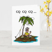 Ältere Hase auf Insel mit Rig Grußkarte Karte (Gelbe Blume)