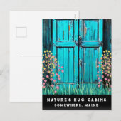 *~* Ältere Holztür AP49 QR Feiertagspostkarte (Vorne/Hinten)