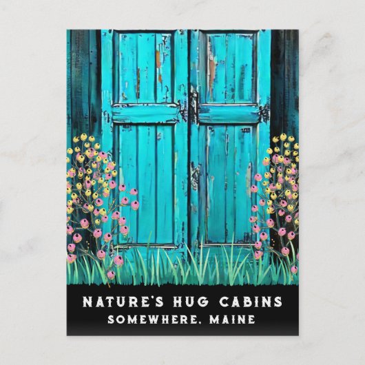 *~* Ältere Holztür AP49 QR Feiertagspostkarte (Vorderseite)