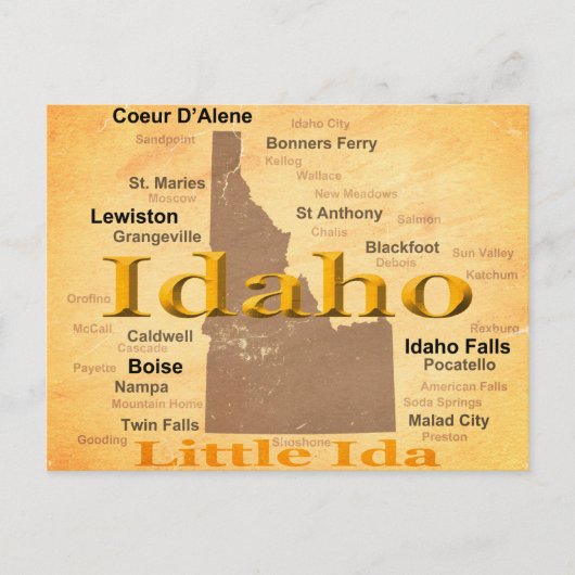 Ältere Idaho Staatsstolz Karte Silhouette (Vorderseite)