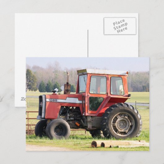 Ältere Idle Traktor Postkarte (Vorne/Hinten)