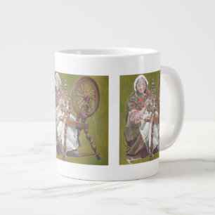 Ältere irische Frauenkraftlerin an einem Spinnrad Jumbo-Tasse