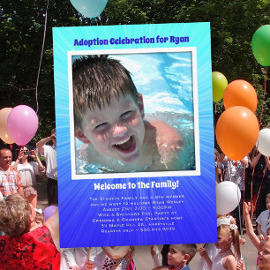 Ältere Jungen Adoption Party Foto Einladungsvorlag Einladung