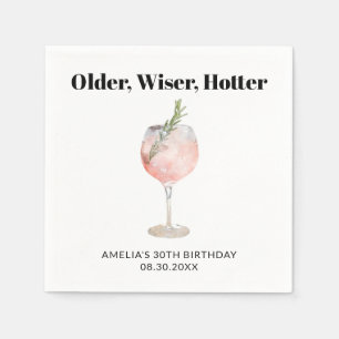 Ältere, klügere, heißere Geburtstagskarte Serviette