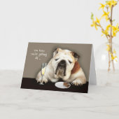 ältere, lustige Geburtstagskarte, Hund Karte (Gelbe Blume)