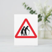 Ältere Menschen (1), Traffic Sign, UK Postkarte (Stehend Vorderseite)