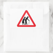 Ältere Menschen (1), Traffic Sign, UK Rechteckiger Aufkleber (Tasche)