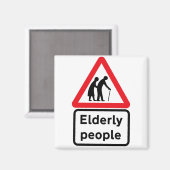 Ältere Menschen (2), Traffic Sign, UK Magnet (Vorderseite/Rückseite)