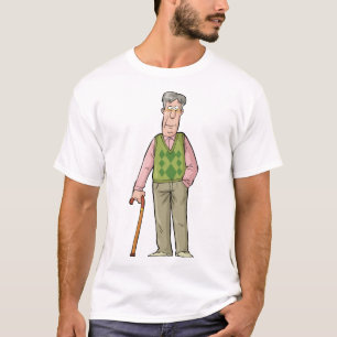 Ältere Menschen mit einem Gehstock T-Shirt