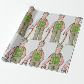Ältere Menschen mit Walking Geschenkpapier (Ungerollt)