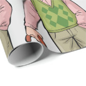 Ältere Menschen mit Walking Geschenkpapier (Rolleneckpunkt)