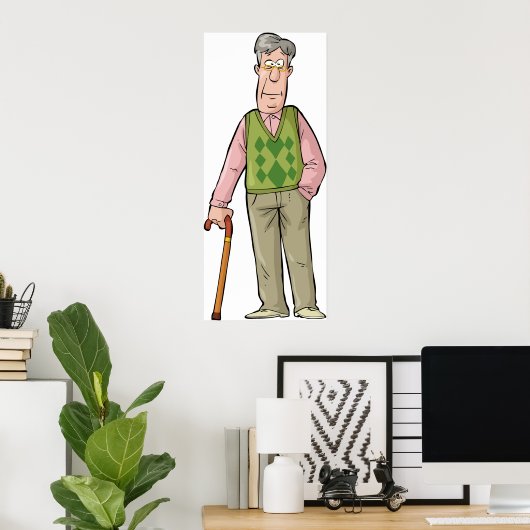 Ältere Menschen mit Walking Poster (Heimbüro)