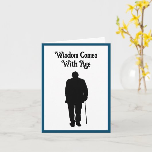 Ältere Menschen Walking Black Silhouette Zeichne K Karte (Gelbe Blume)