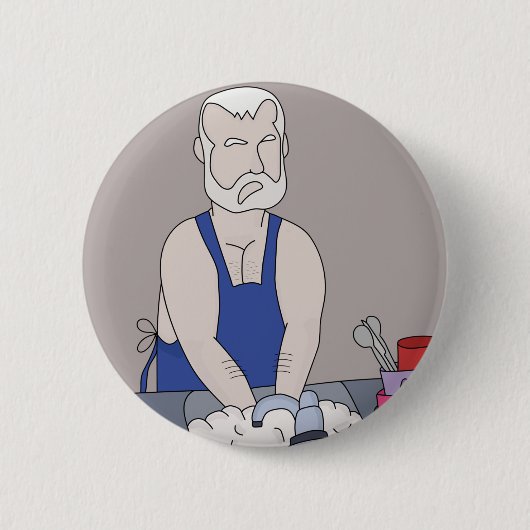 Ältere Menschen waschen die Geschirr Button (Vorderseite)