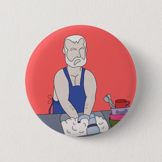 Ältere Menschen waschen die Geschirr Button (Vorderseite)