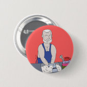 Ältere Menschen waschen die Geschirr Button (Vorne & Hinten)