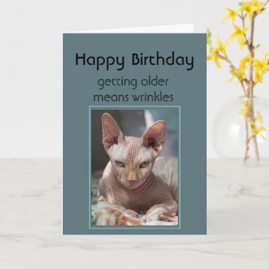 Ältere Menschen zu bekommen bedeutet Falten glückl Karte (Gelbe Blume)