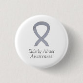 Ältere Missbrauch Bewusstsein Silver Ribbon Custom Button (Vorderseite)