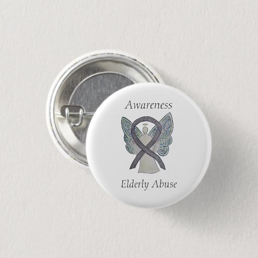 Ältere Missbrauch Sensibilisierung für Silberner E Button (Vorne & Hinten)