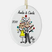 Ältere Paare mit Katzen-kundenspezifischer Keramikornament (Rechts)