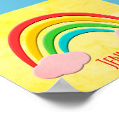 Ältere Papierschnitt Regenbogen und rosa Wolken Poster (Ecke)
