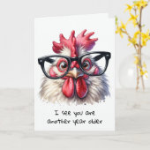 Ältere Rooster Geburtstags-Spaß Karte (Gelbe Blume)