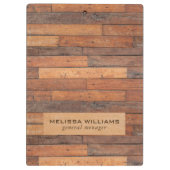 Ältere rustikal-braune Holzplanken Klemmbrett (Rückseite)