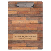 Ältere rustikal-braune Holzplanken Klemmbrett (Vorderseite)