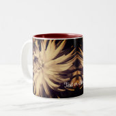 Ältere Sepia Dahlia Blume Personalisiert Zweifarbige Tasse (Vorderseite Links)