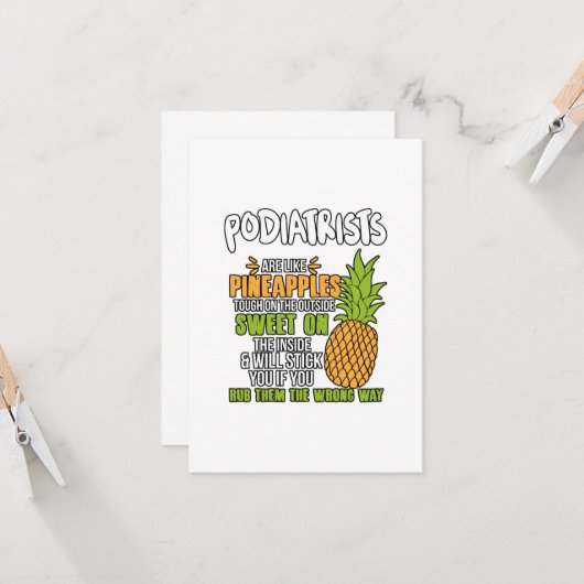 Ältere sind wie Ananas. Karte (Vorderseite/Rückseite Beispiel)